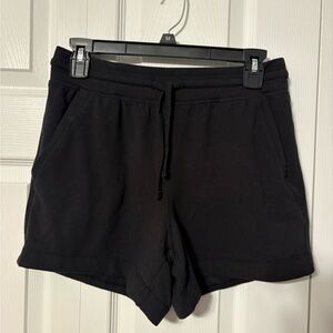 Women's Black Drawstring Athletic Shorts